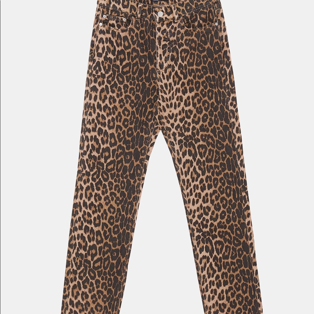 Zara TRF Animal Print Hight Waist Jeans SZ 10